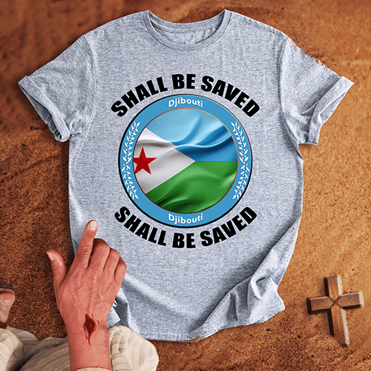 Djibouti Shall Be Saved T Shirt - Tropical Blue M | Biblical & Scripture Inspired Apparel | Jesus Monk