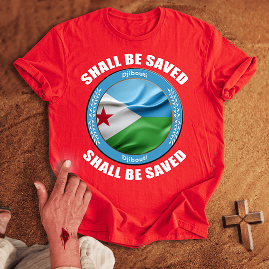 Djibouti Shall Be Saved T Shirt - Sport Grey M | Biblical & Scripture Inspired Apparel | Jesus Monk