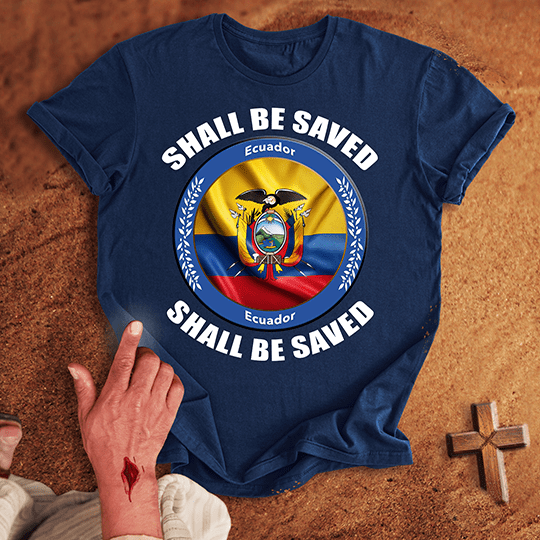 Ecuador Shall Be Saved T Shirt - Sport Grey S | Biblical & Scripture Inspired Apparel | Jesus Monk