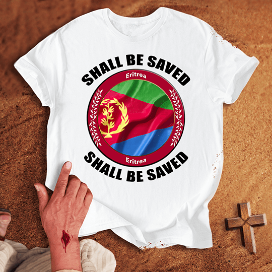 Eritrea Shall Be Saved T Shirt - Red 3XL | Biblical & Scripture Inspired Apparel | Jesus Monk