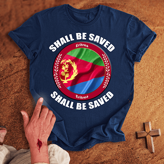 Eritrea Shall Be Saved T Shirt - Sport Grey M | Biblical & Scripture Inspired Apparel | Jesus Monk