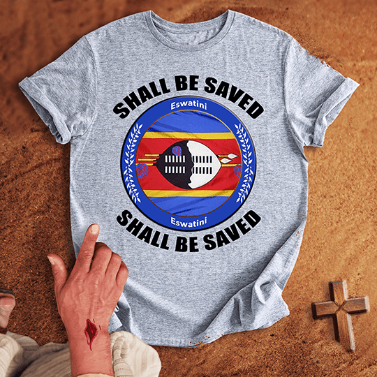 Eswatini Shall Be Saved T Shirt - Navy XL | Biblical & Scripture Inspired Apparel | Jesus Monk