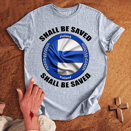Finland Shall Be Saved T Shirt - Navy 2XL | Biblical & Scripture Inspired Apparel | Jesus Monk