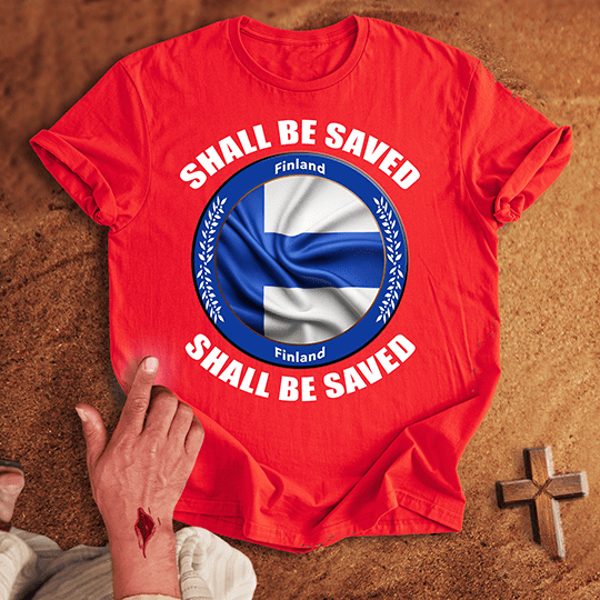 Finland Shall Be Saved T Shirt - White S | Biblical & Scripture Inspired Apparel | Jesus Monk