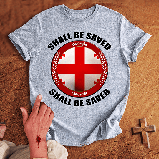 Georgia Shall Be Saved T Shirt - White 2XL | Biblical & Scripture Inspired Apparel | Jesus Monk