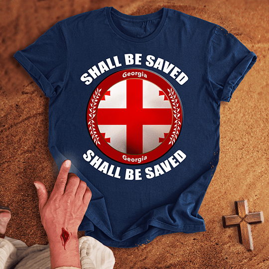 Georgia Shall Be Saved T Shirt - Red S | Biblical & Scripture Inspired Apparel | Jesus Monk