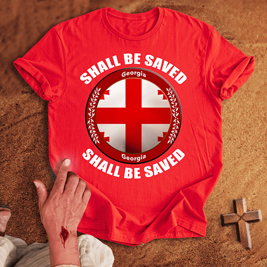 Georgia Shall Be Saved T Shirt - White M | Biblical & Scripture Inspired Apparel | Jesus Monk