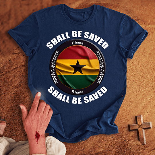 Ghana Shall Be Saved T Shirt - Military Green 3XL | Biblical & Scripture Inspired Apparel | Jesus Monk