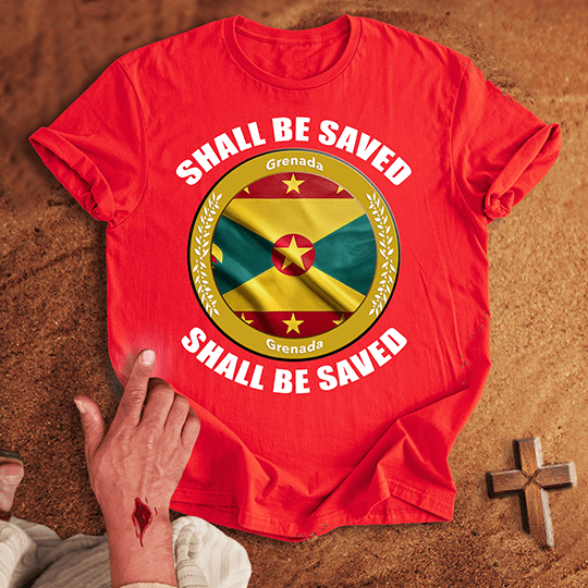 Grenada Shall Be Saved T Shirt - Black S | Biblical & Scripture Inspired Apparel | Jesus Monk