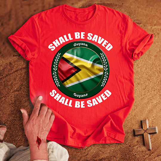 Guyana Shall Be Saved T Shirt - White S | Biblical & Scripture Inspired Apparel | Jesus Monk