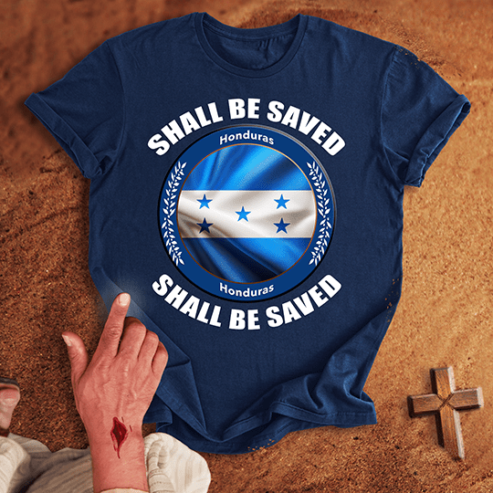 Honduras Shall Be Saved T Shirt - Tropical Blue S | Biblical & Scripture Inspired Apparel | Jesus Monk