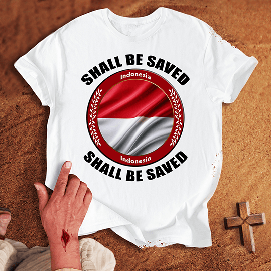 Indonesia Shall Be Saved T Shirt - Red XL | Biblical & Scripture Inspired Apparel | Jesus Monk