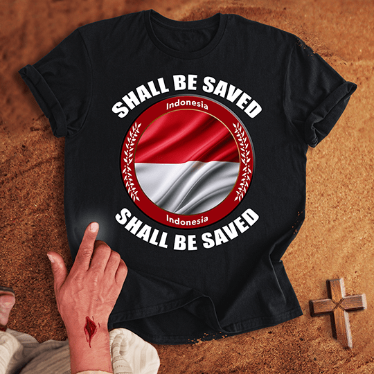 Indonesia Shall Be Saved T Shirt - Red 2XL | Biblical & Scripture Inspired Apparel | Jesus Monk