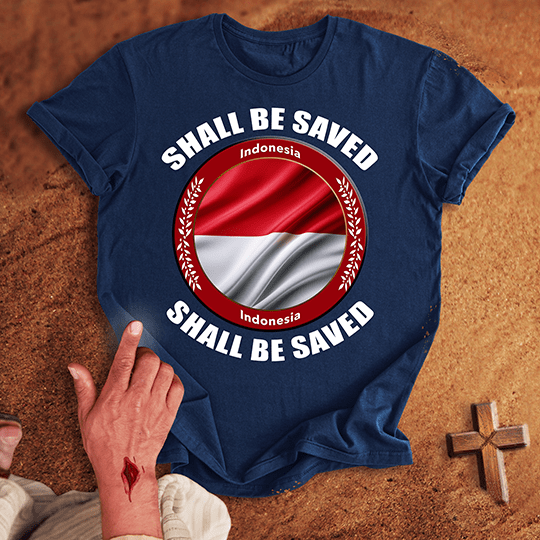 Indonesia Shall Be Saved T Shirt - Red 3XL | Biblical & Scripture Inspired Apparel | Jesus Monk