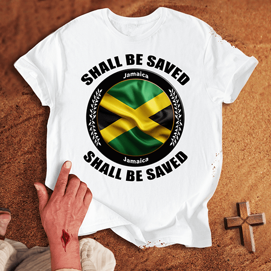 Jamaica Shall Be Saved T Shirt - Tropical Blue 2XL | Biblical & Scripture Inspired Apparel | Jesus Monk