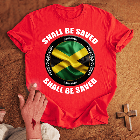 Jamaica Shall Be Saved T Shirt - Sport Grey M | Biblical & Scripture Inspired Apparel | Jesus Monk