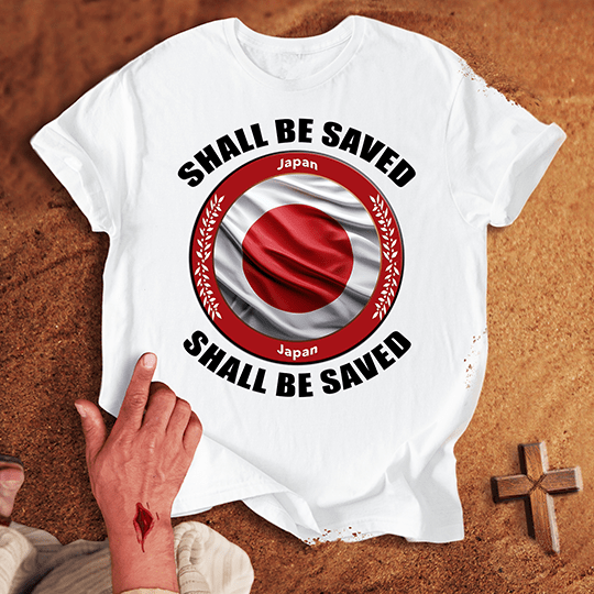 Japan Shall Be Saved T Shirt - Red M | Biblical & Scripture Inspired Apparel | Jesus Monk