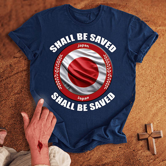 Japan Shall Be Saved T Shirt - White S | Biblical & Scripture Inspired Apparel | Jesus Monk