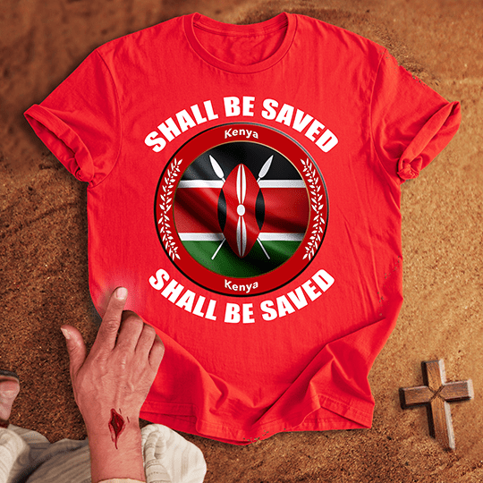 Kenya Shall Be Saved T Shirt - Black S | Biblical & Scripture Inspired Apparel | Jesus Monk