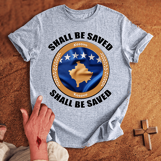 Kosovo Shall Be Saved T Shirt - Sand XL | Biblical & Scripture Inspired Apparel | Jesus Monk