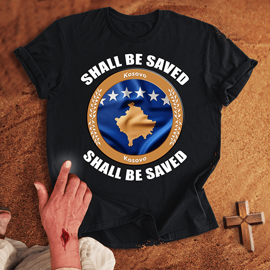 Kosovo Shall Be Saved T Shirt - Sand M | Biblical & Scripture Inspired Apparel | Jesus Monk