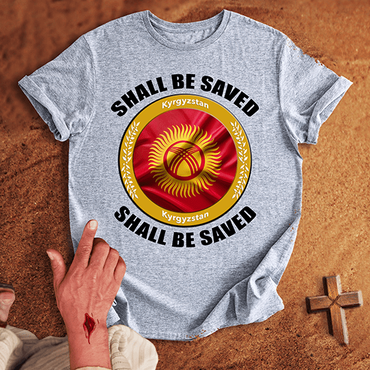 Kyrgyzstan Shall Be Saved T Shirt - Sand XL | Biblical & Scripture Inspired Apparel | Jesus Monk