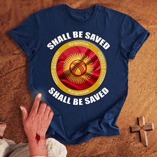 Kyrgyzstan Shall Be Saved T Shirt - Sand 3XL | Biblical & Scripture Inspired Apparel | Jesus Monk