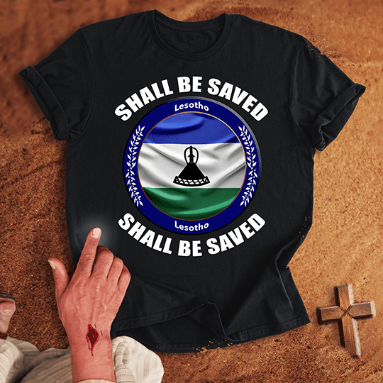 Lesotho Shall Be Saved T Shirt - White 3XL | Biblical & Scripture Inspired Apparel | Jesus Monk