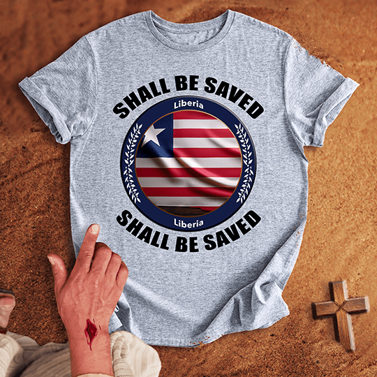 Liberia Shall Be Saved T Shirt - Black XL | Biblical & Scripture Inspired Apparel | Jesus Monk