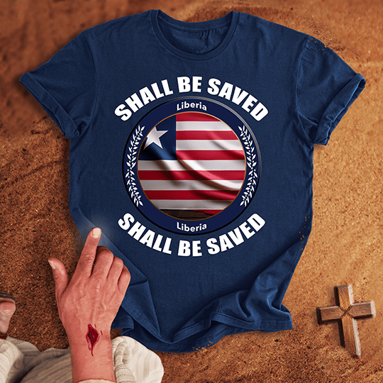 Liberia Shall Be Saved T Shirt - Black 3XL | Biblical & Scripture Inspired Apparel | Jesus Monk