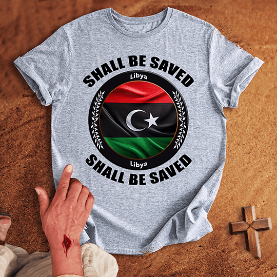 Libya Shall Be Saved T Shirt - Black 2XL | Biblical & Scripture Inspired Apparel | Jesus Monk