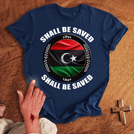 Libya Shall Be Saved T Shirt - Black 3XL | Biblical & Scripture Inspired Apparel | Jesus Monk