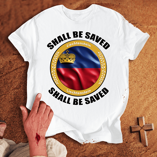Liechtenstein Shall Be Saved T Shirt - Red 2XL | Biblical & Scripture Inspired Apparel | Jesus Monk