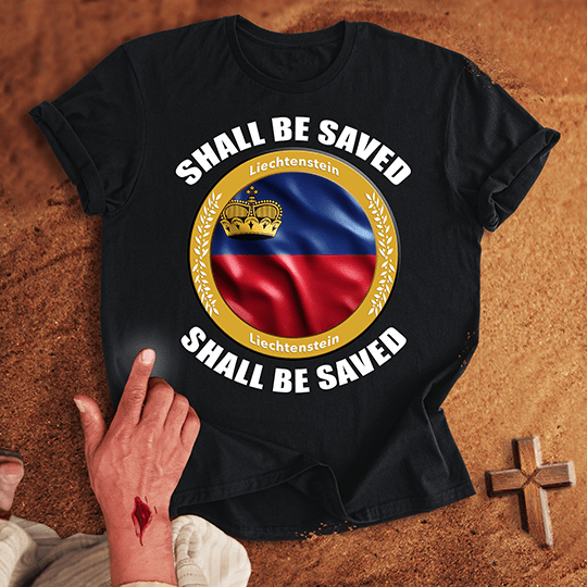 Liechtenstein Shall Be Saved T Shirt - Red 3XL | Biblical & Scripture Inspired Apparel | Jesus Monk
