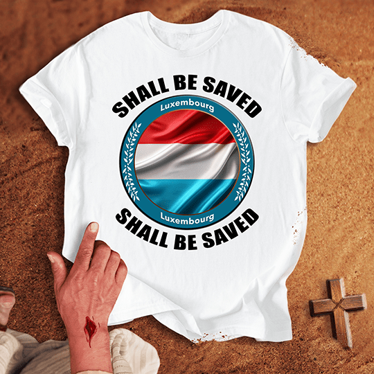 Luxembourg Shall Be Saved T Shirt - Tropical Blue 2XL | Biblical & Scripture Inspired Apparel | Jesus Monk