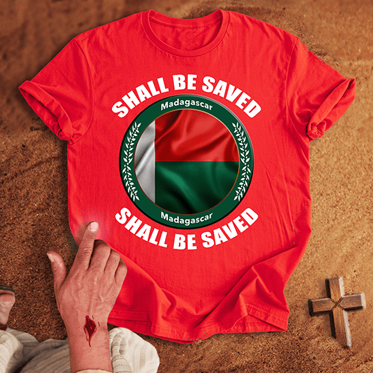 Madagascar Shall Be Saved T Shirt - White S | Biblical & Scripture Inspired Apparel | Jesus Monk