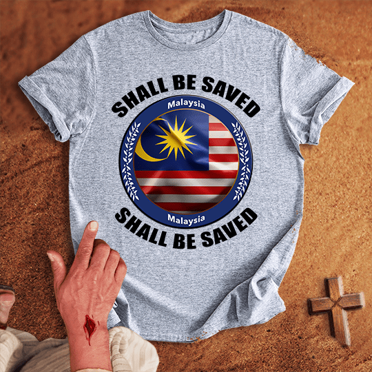 Malaysia Shall Be Saved T Shirt - Navy 2XL | Biblical & Scripture Inspired Apparel | Jesus Monk