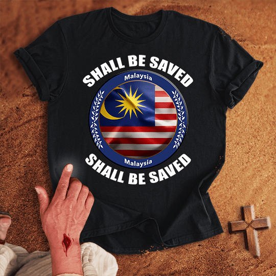 Malaysia Shall Be Saved T Shirt - Navy 3XL | Biblical & Scripture Inspired Apparel | Jesus Monk