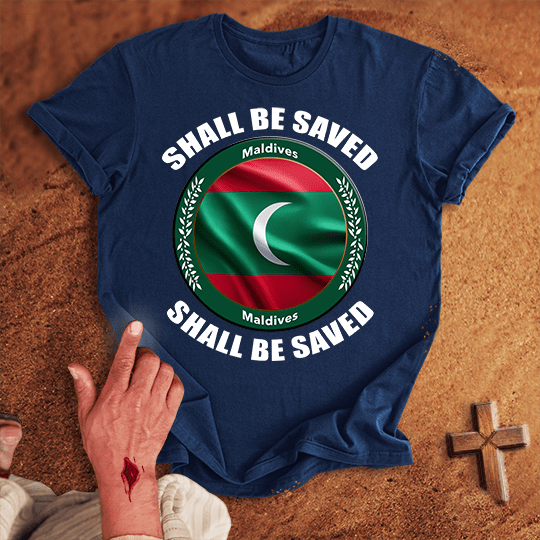 Maldives Shall Be Saved T Shirt - Military Green S | Biblical & Scripture Inspired Apparel | Jesus Monk