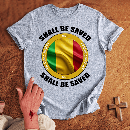 Mali Shall Be Saved T Shirt - Sand XL | Biblical & Scripture Inspired Apparel | Jesus Monk