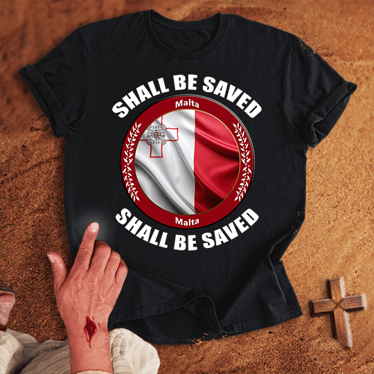 Malta Shall Be Saved T Shirt - Red 3XL | Biblical & Scripture Inspired Apparel | Jesus Monk