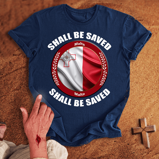 Malta Shall Be Saved T Shirt - White S | Biblical & Scripture Inspired Apparel | Jesus Monk
