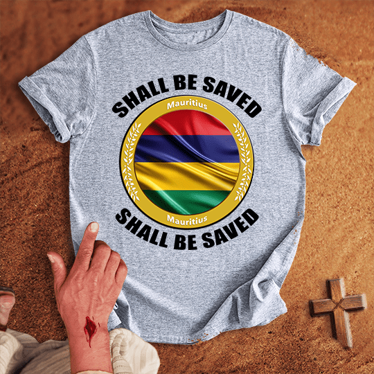 Mauritius Shall Be Saved T Shirt - Sand XL | Biblical & Scripture Inspired Apparel | Jesus Monk