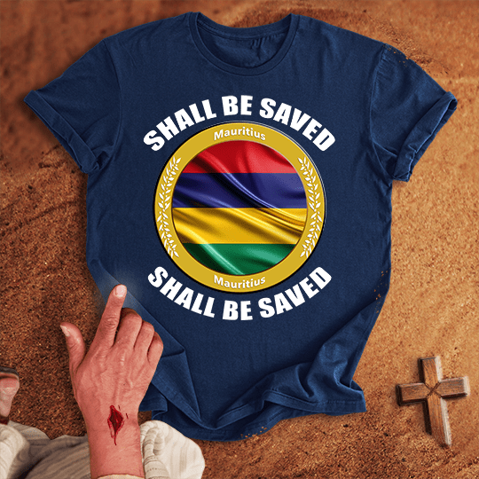 Mauritius Shall Be Saved T Shirt - Red S | Biblical & Scripture Inspired Apparel | Jesus Monk