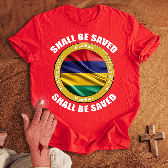Mauritius Shall Be Saved T Shirt - Sand M | Biblical & Scripture Inspired Apparel | Jesus Monk