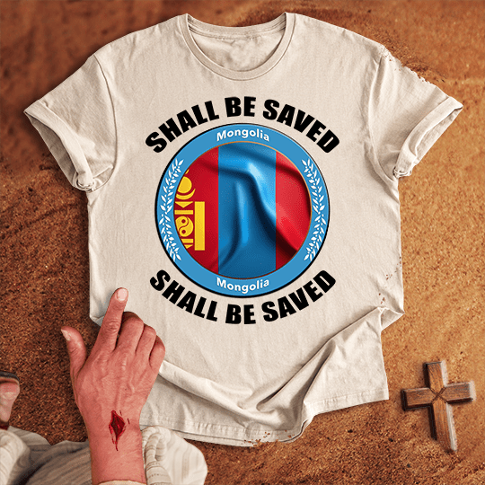 Mongolia Shall Be Saved T Shirt - Tropical Blue M | Biblical & Scripture Inspired Apparel | Jesus Monk