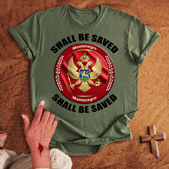 Montenegro Shall Be Saved T Shirt - Red M | Biblical & Scripture Inspired Apparel | Jesus Monk