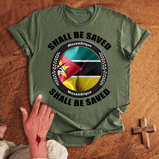 Mozambique Shall Be Saved T Shirt - Black M | Biblical & Scripture Inspired Apparel | Jesus Monk