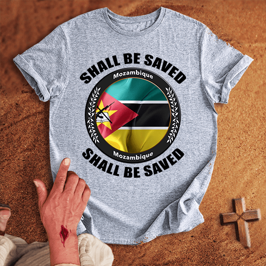 Mozambique Shall Be Saved T Shirt - Black XL | Biblical & Scripture Inspired Apparel | Jesus Monk
