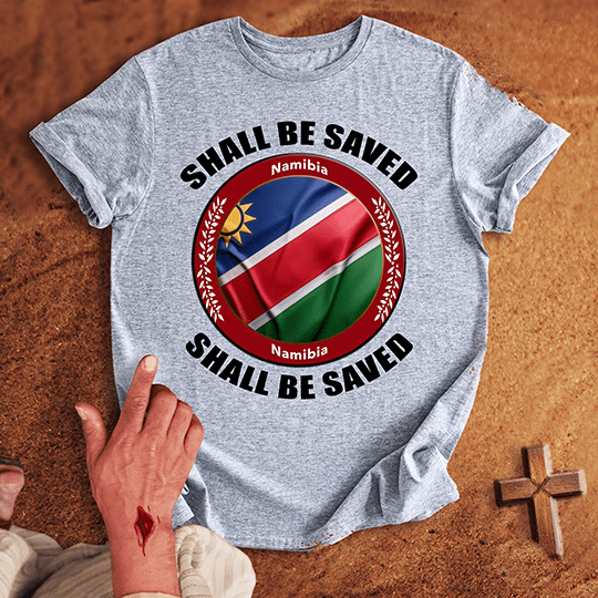 Namibia Shall Be Saved T Shirt - Red 2XL | Biblical & Scripture Inspired Apparel | Jesus Monk